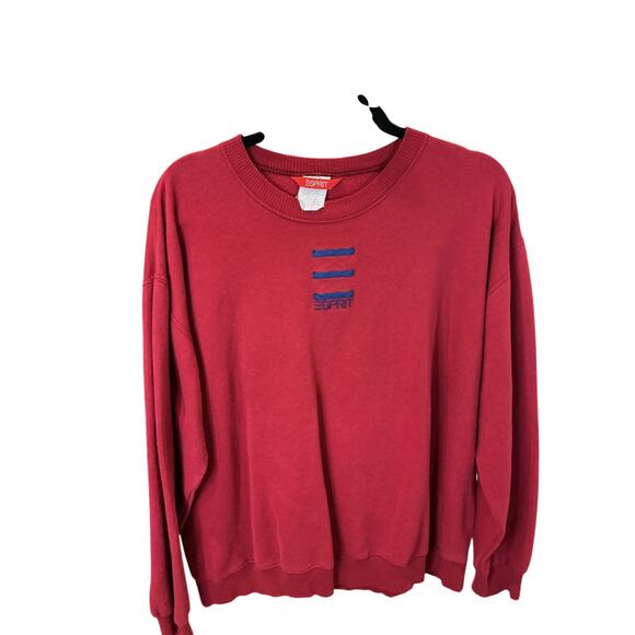 Esprit Vintage Red Pullover Sweatshirt Crewneck Casual Size L - Picture 6 of 8